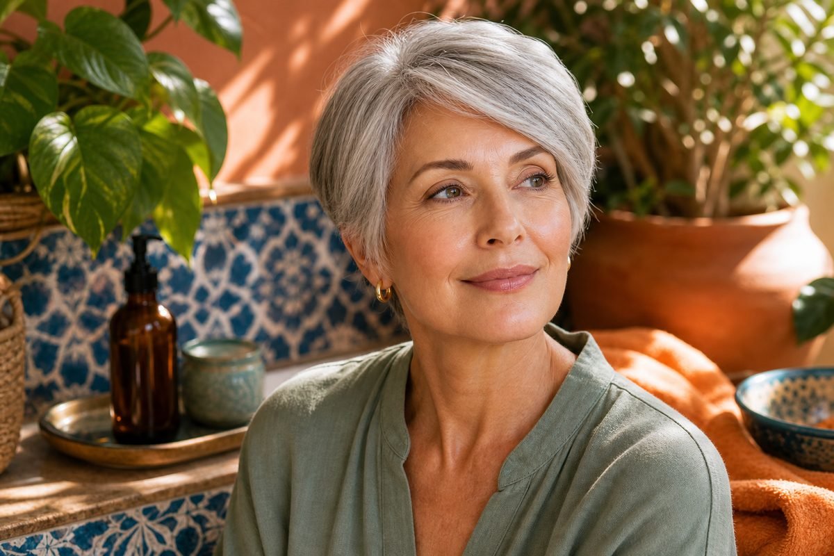 Close-up of smooth, healthy styled hair