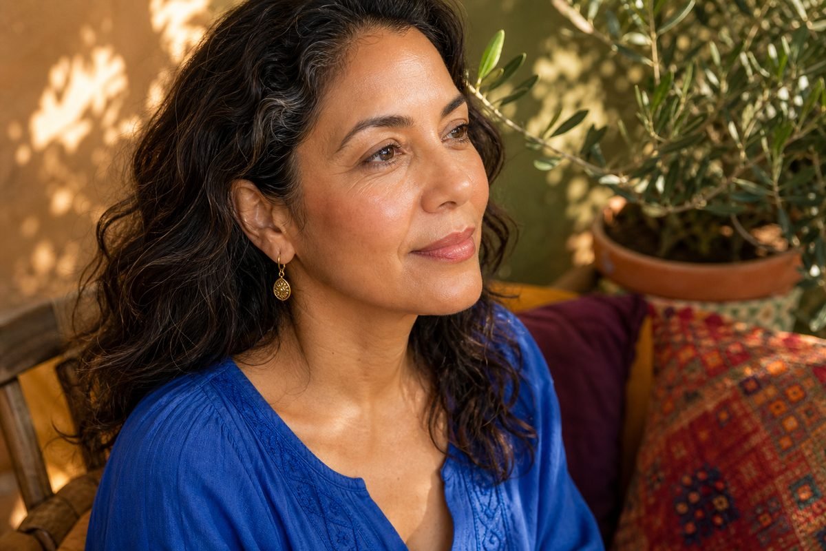 Close-up of smooth, glowing facial skin