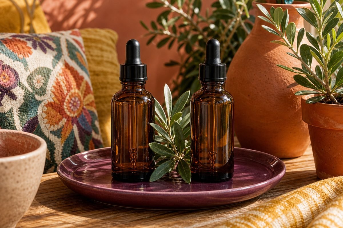 Two anti-aging serum bottles side by side