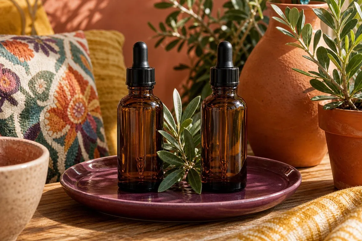 Two anti-aging serum bottles side by side