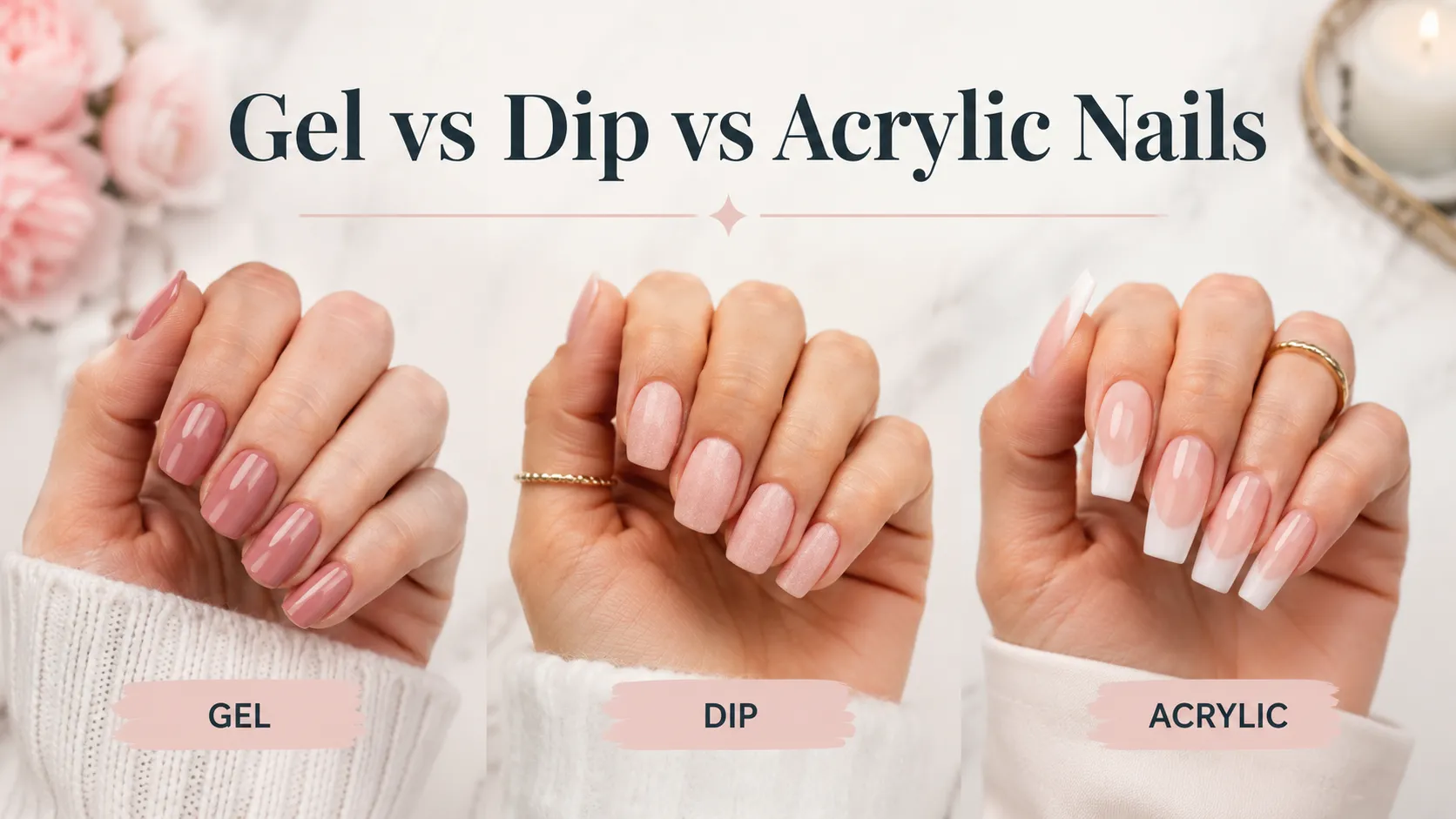 Step-by-step at-home manicure on natural nails