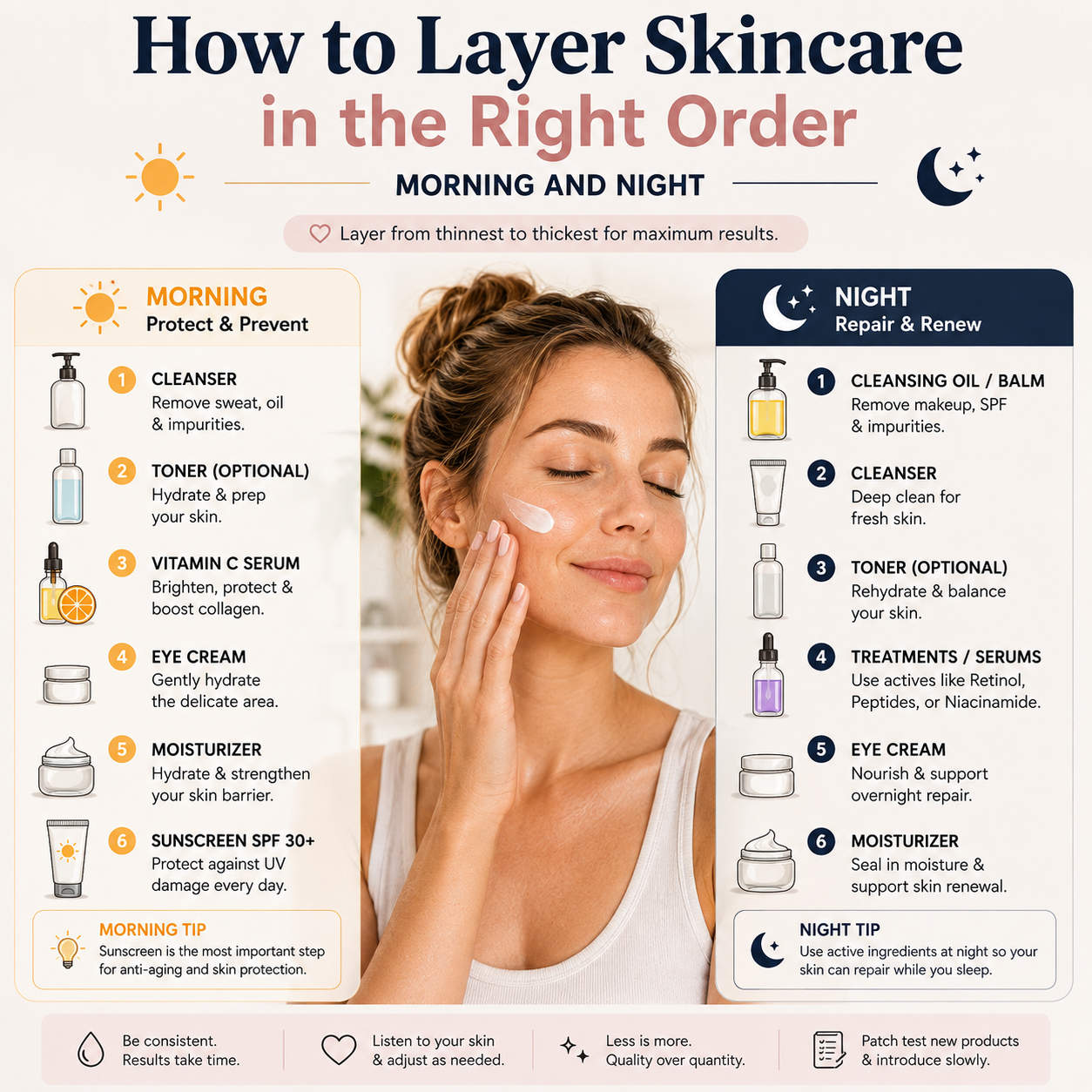 How to Layer Skincare in the Right Order, Morning and Night