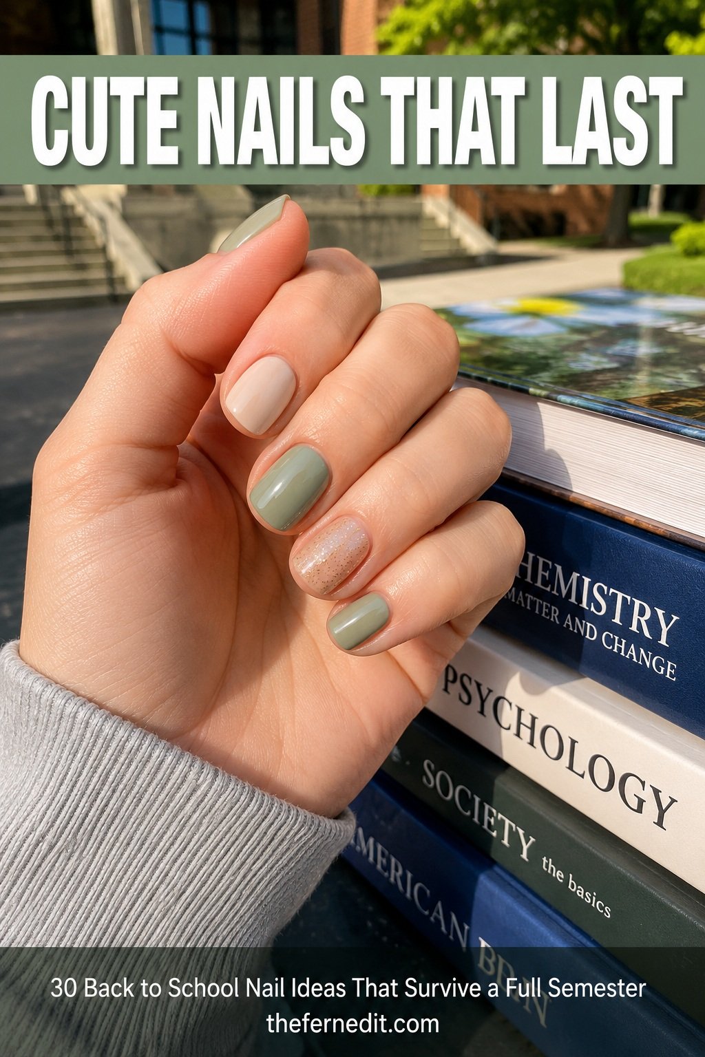Short Back to School Nails in Cozy Fall Shades
