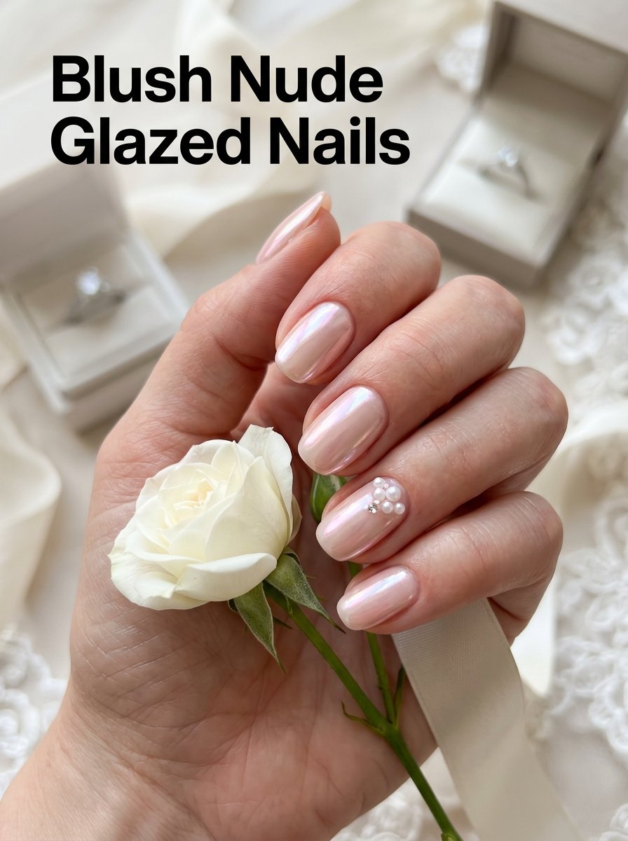 Blush nude glazed nails