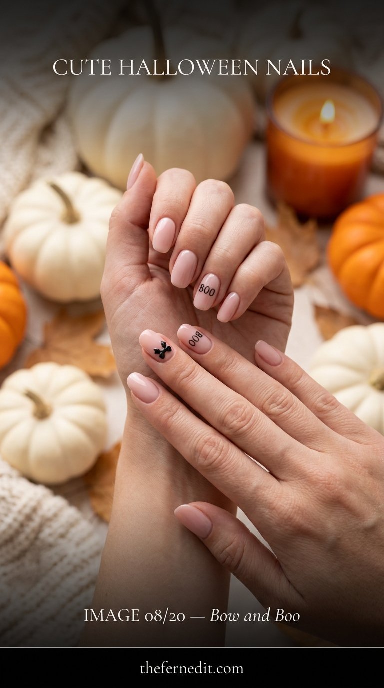 Blush pink halloween nail photog