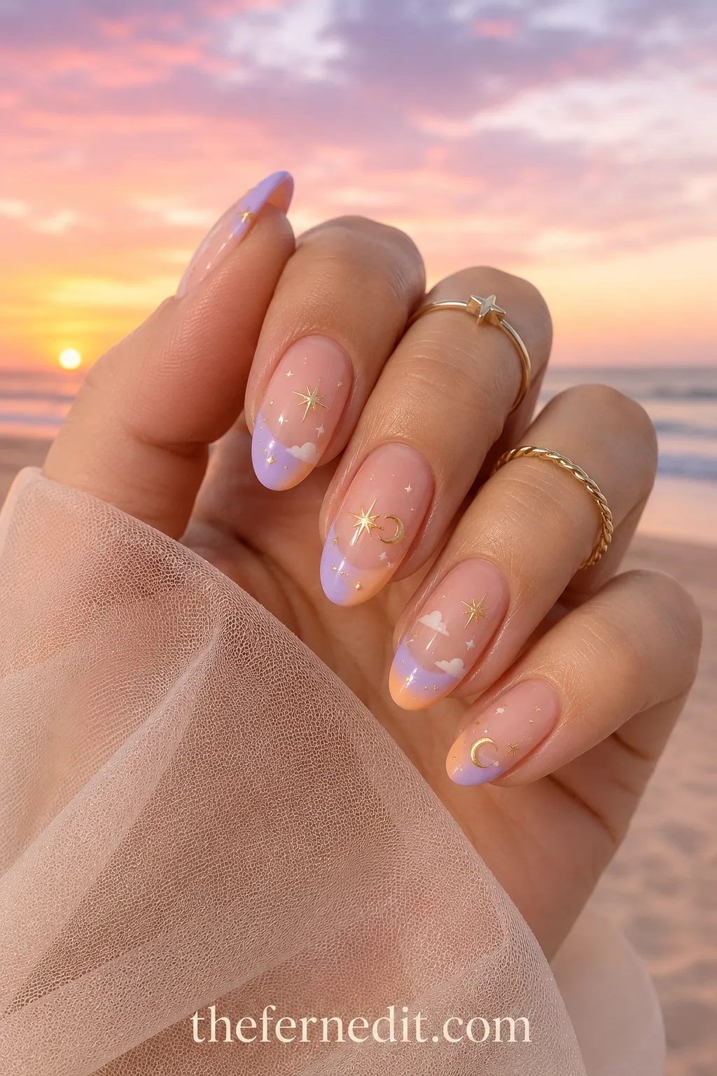 Celestial Lavender French Tips — September French Tip Nails: 10 Fall-Ready Ideas