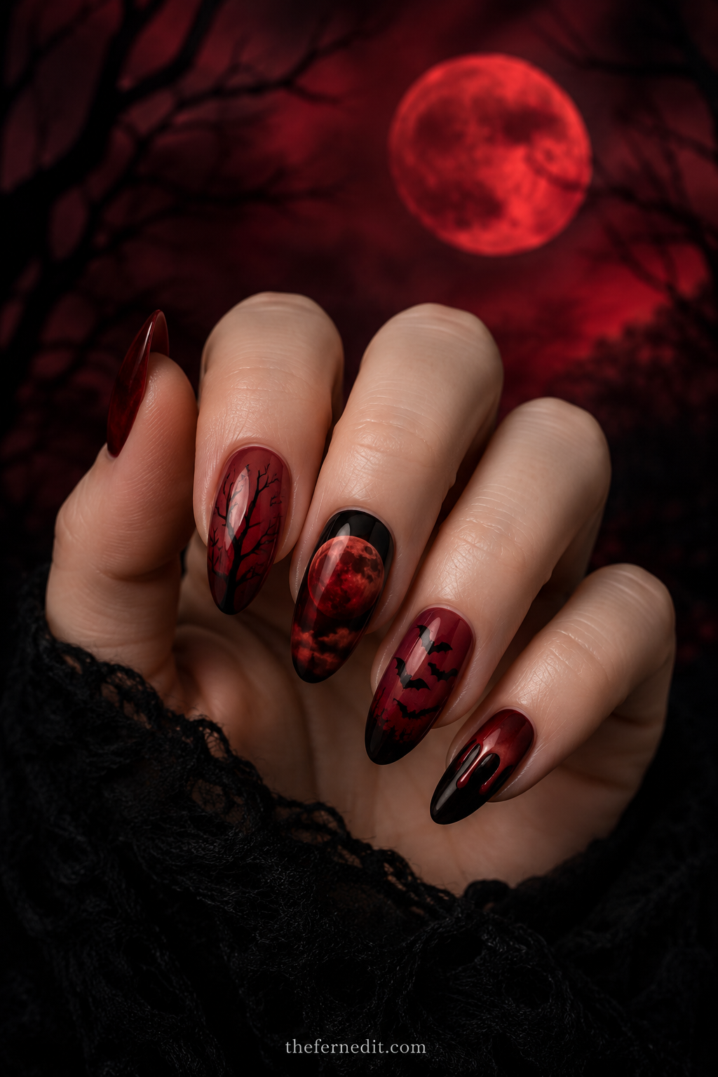 Red Halloween Nails: 10 Bold &amp; Spooky Design Ideas