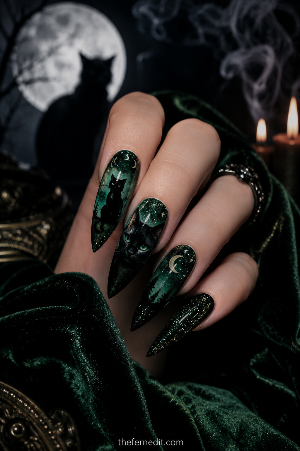Green Halloween Nails: 10 Witchy &amp; Spooky Design Ideas