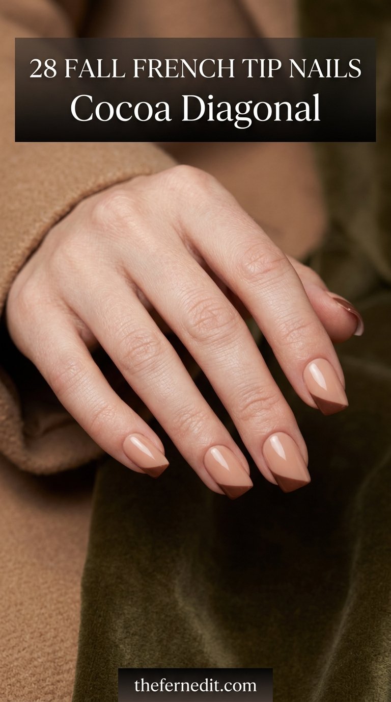 Fall French Tip Nails in Cozy Autumn Shades