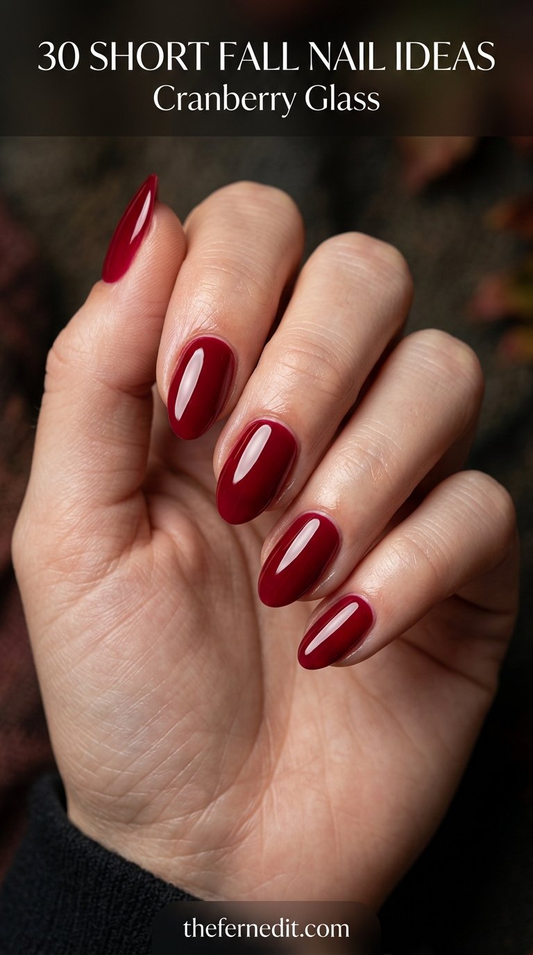 Cranberry red nail design