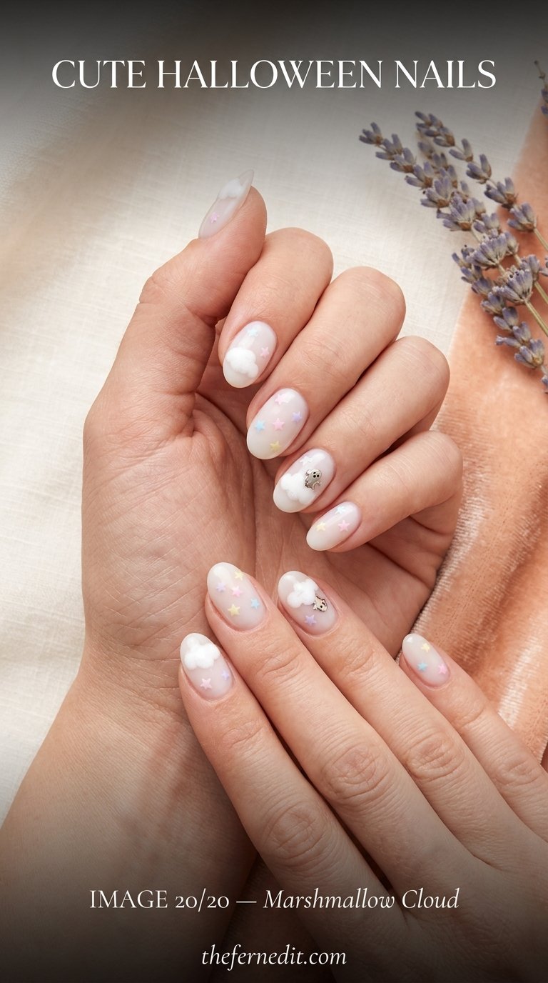 Cute halloween marshmallow nails