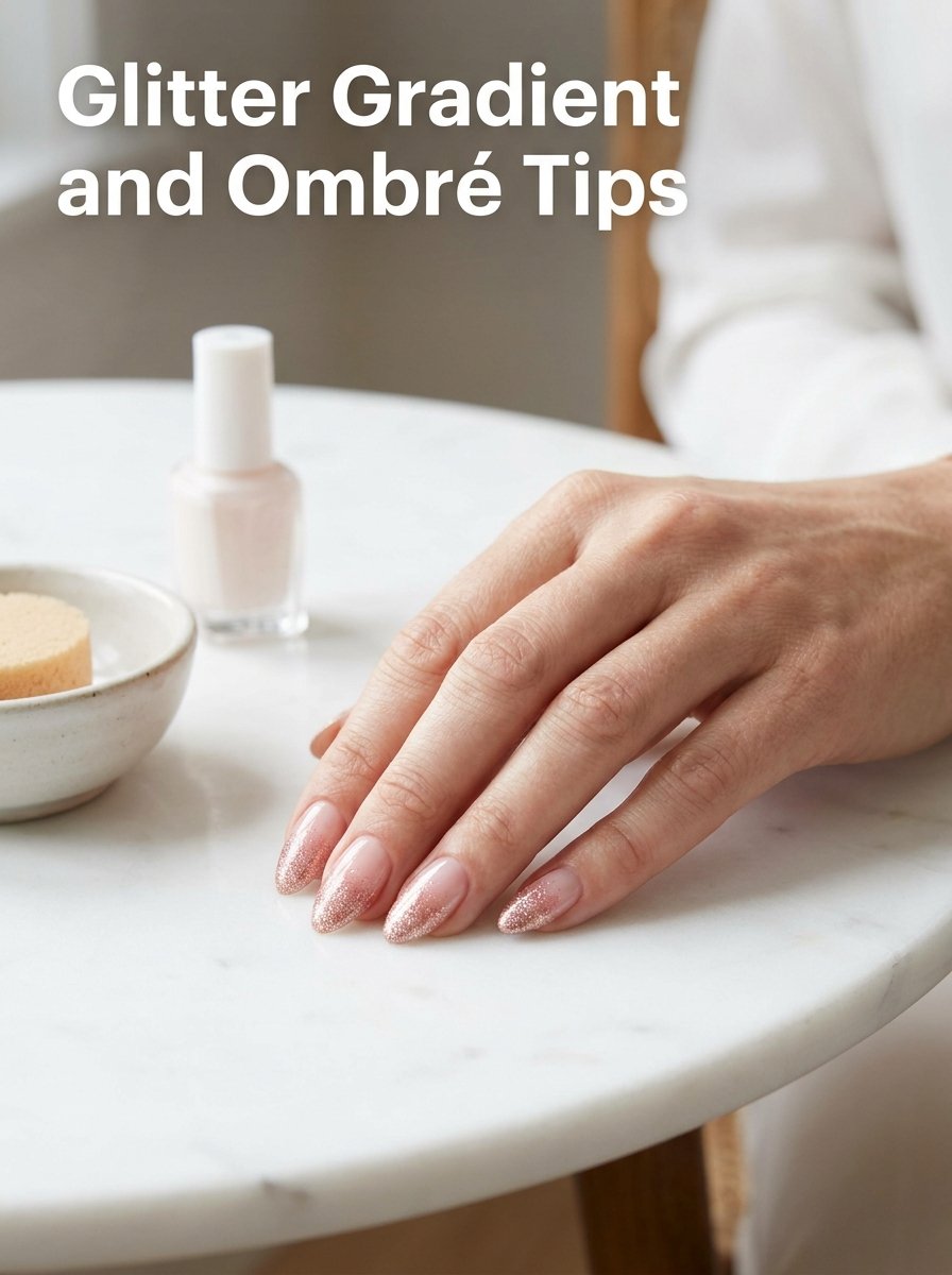 Glitter gradient and ombre tips