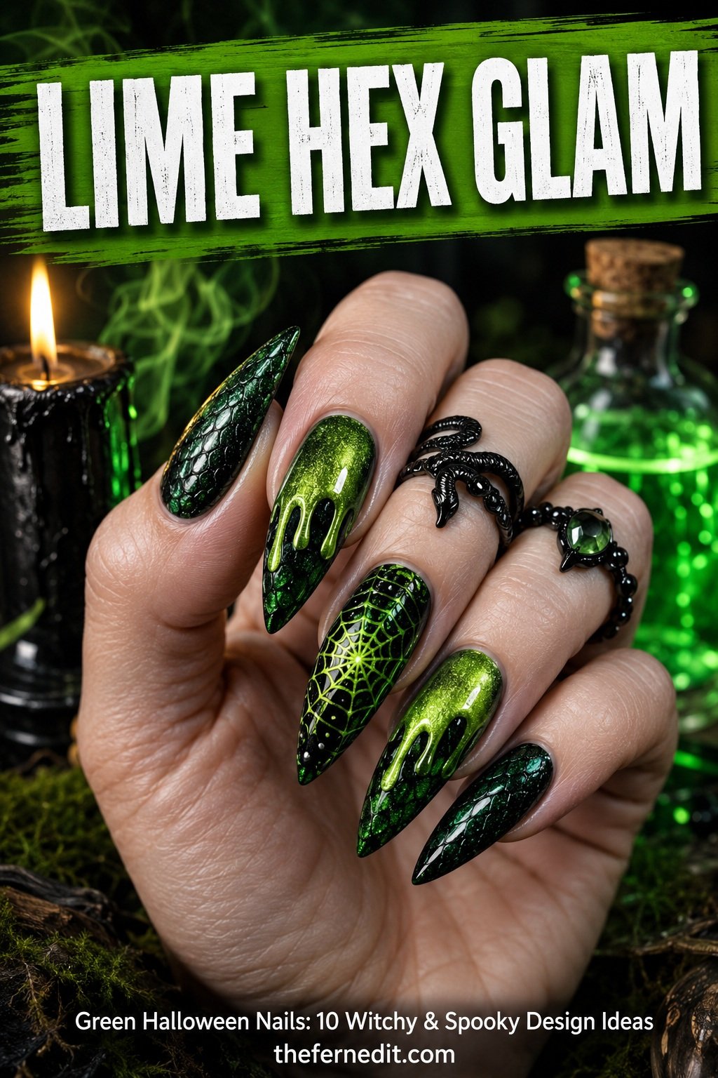 Green Halloween Nails