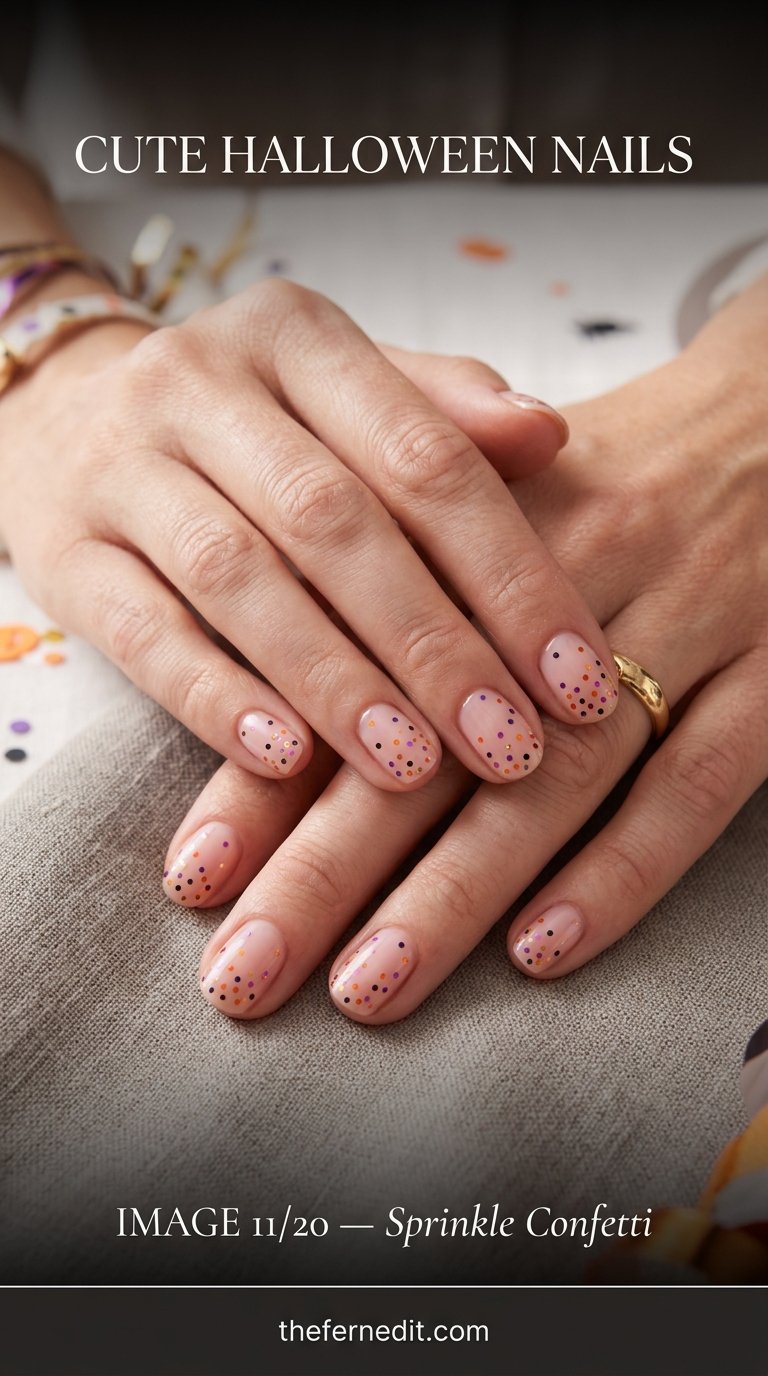 Halloween confetti nail photography