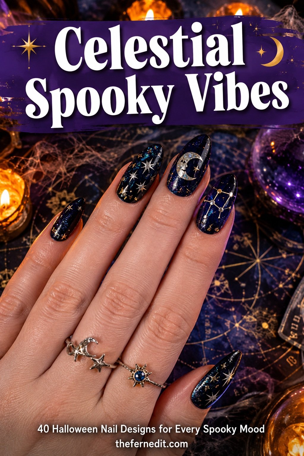 Moody Halloween Nails for a Spooky Fall Vibe