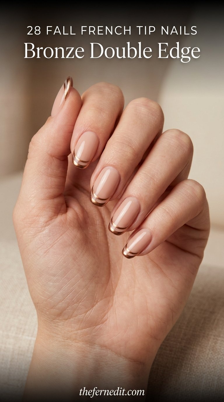 Hand displaying bronze french tips