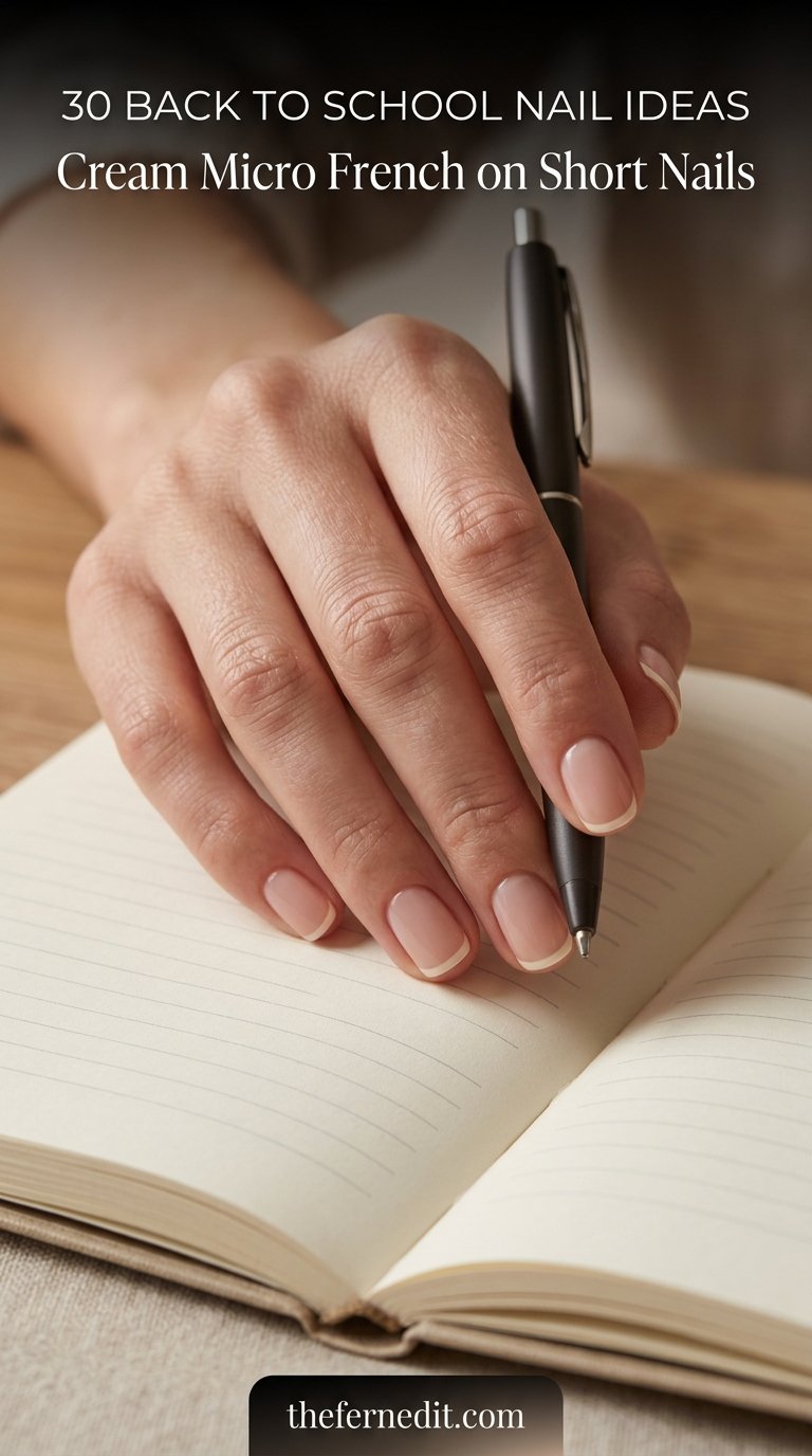 Hand holding pen over notebook