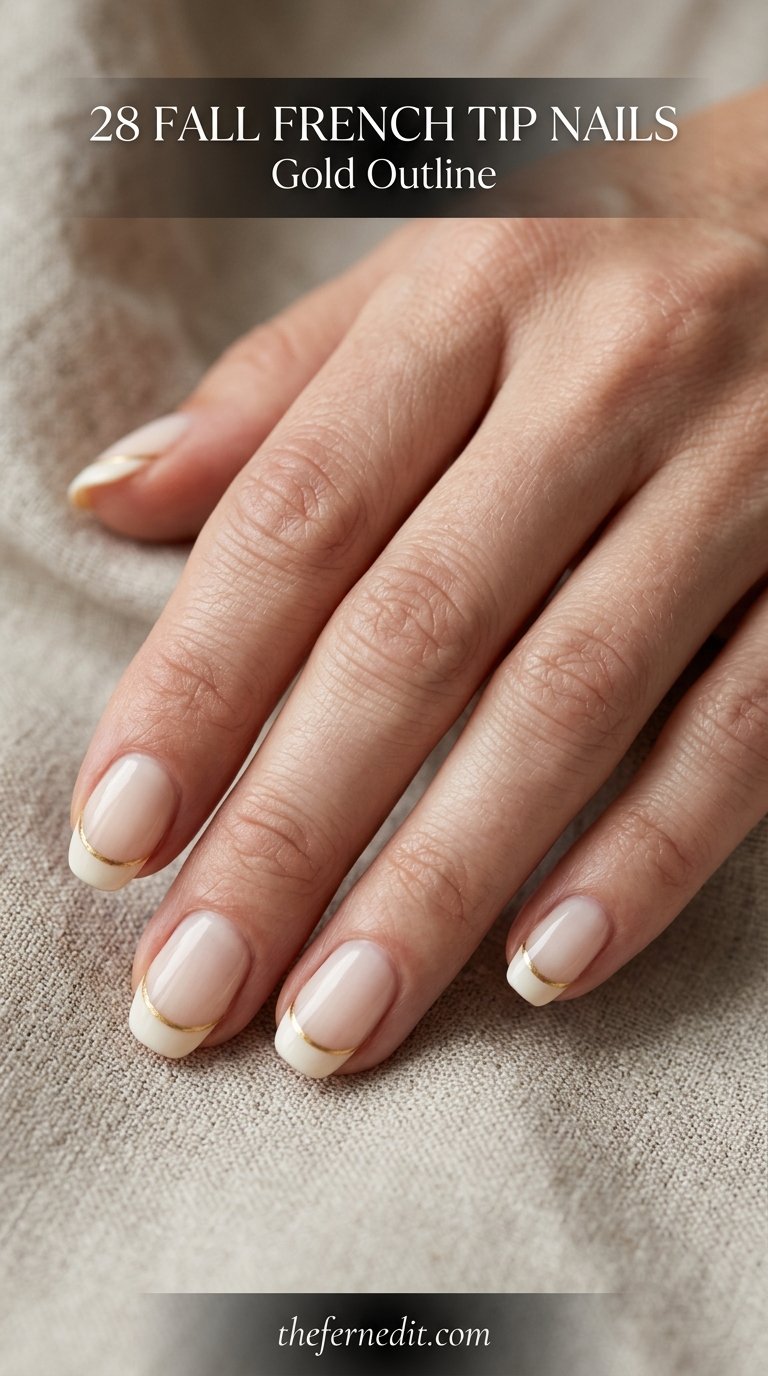 Hand with french tip nails