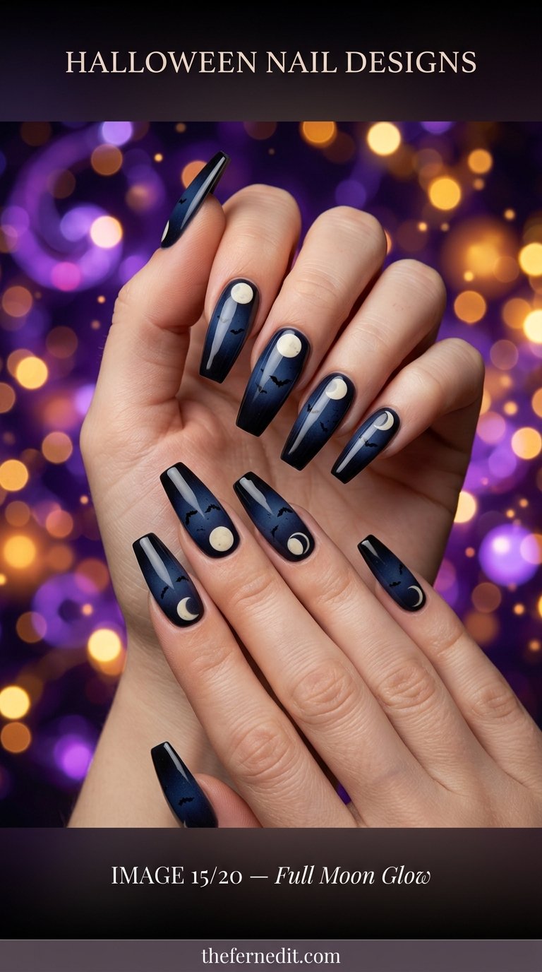 Hands displaying halloween nail