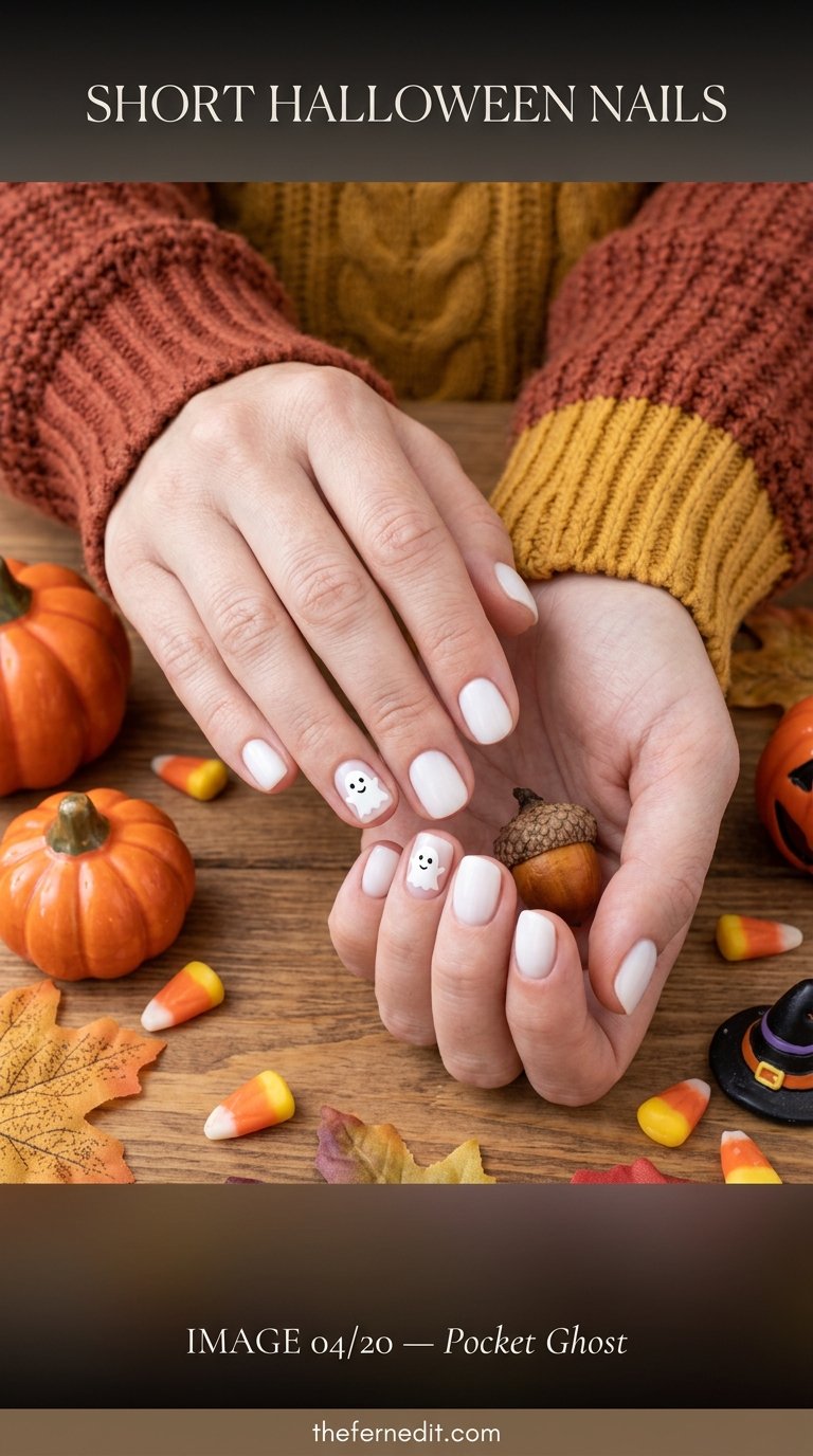 Hands displaying halloween nail art