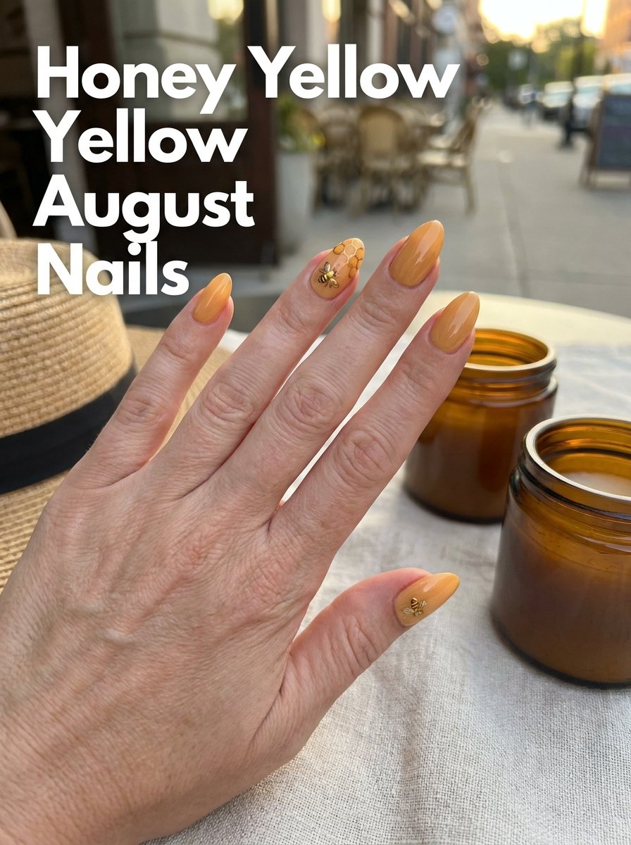 Honey yellow august nails