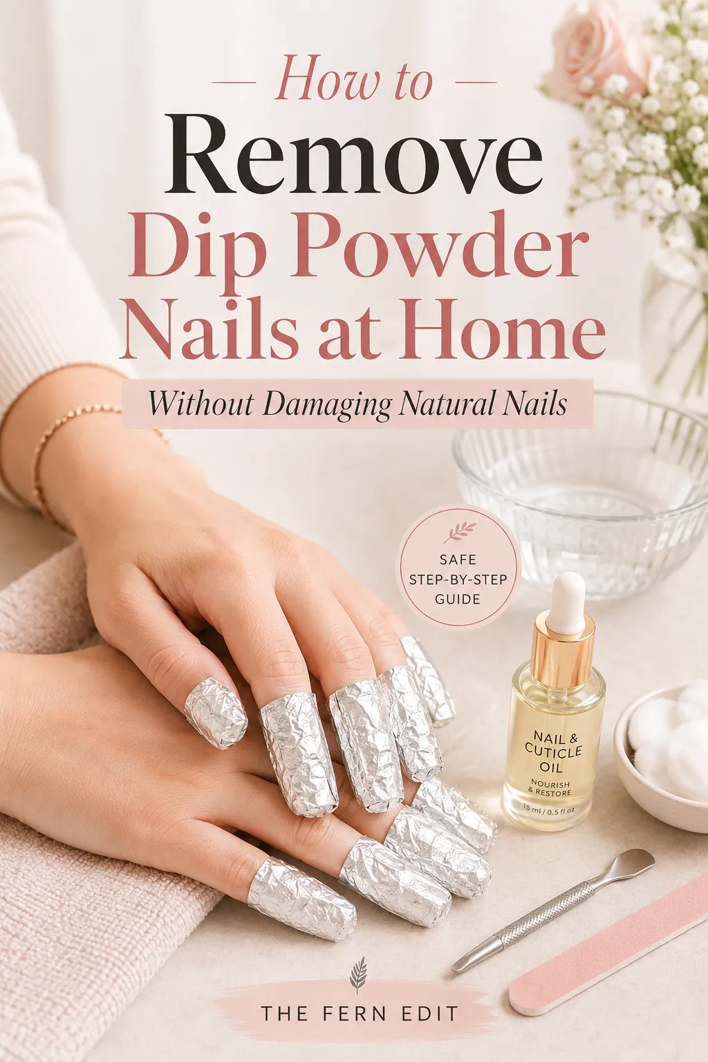How to remove dip powder nails at home without damaging natural nails