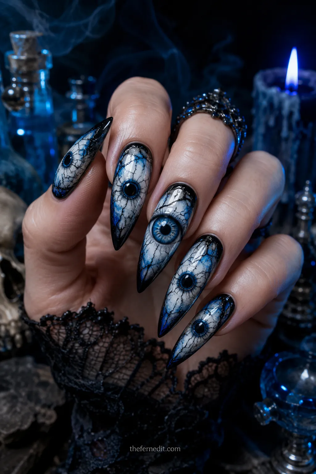 Blue Halloween Nails: 10 Icy &amp; Spooky Design Ideas
