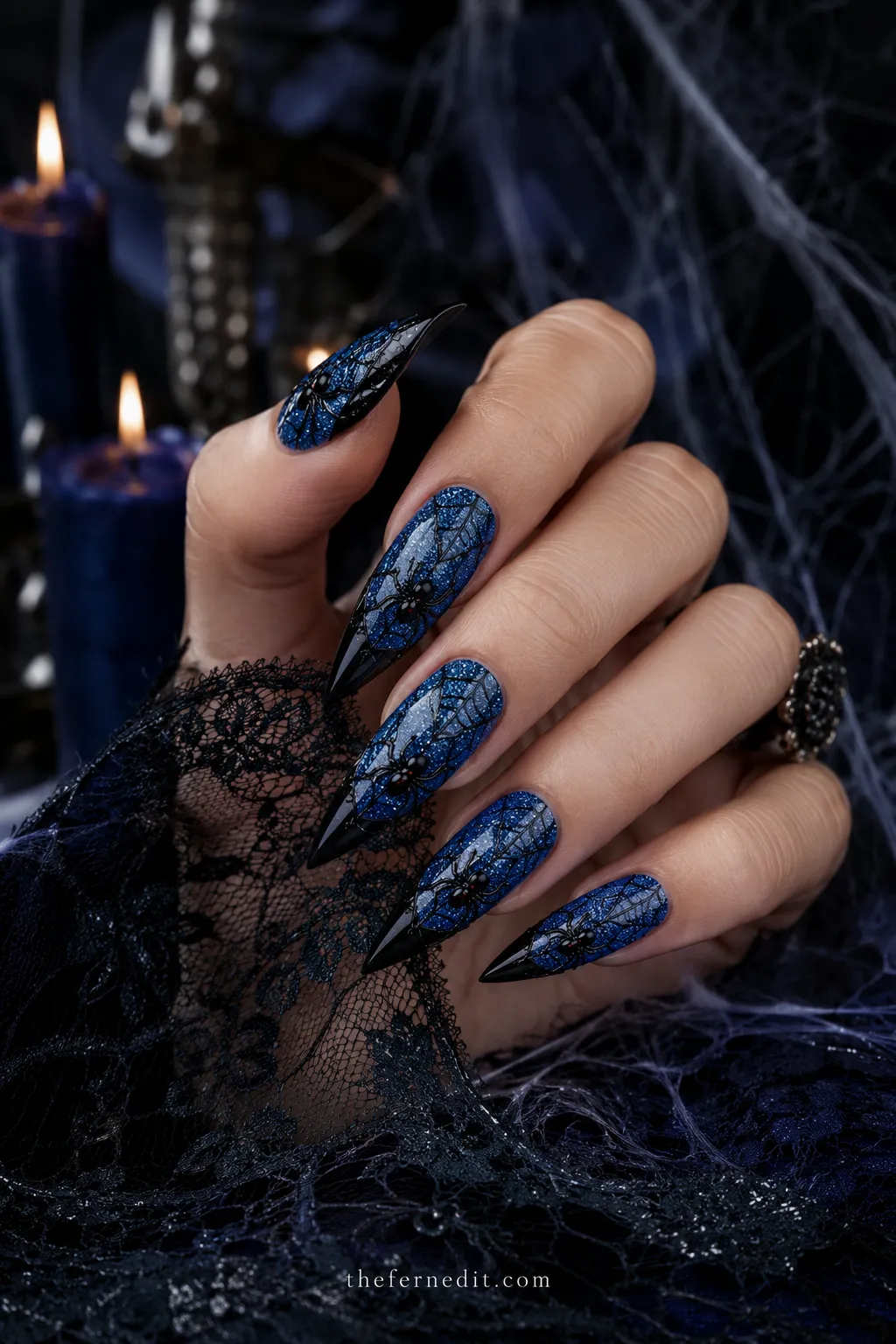 Blue nails Halloween
