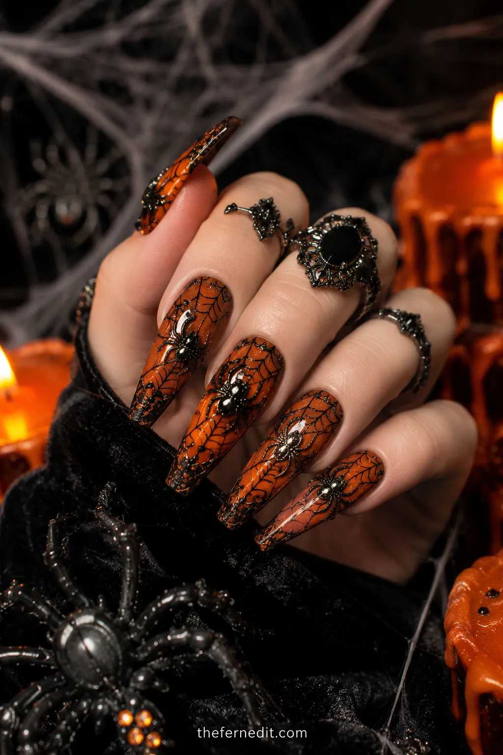 Orange nails Halloween