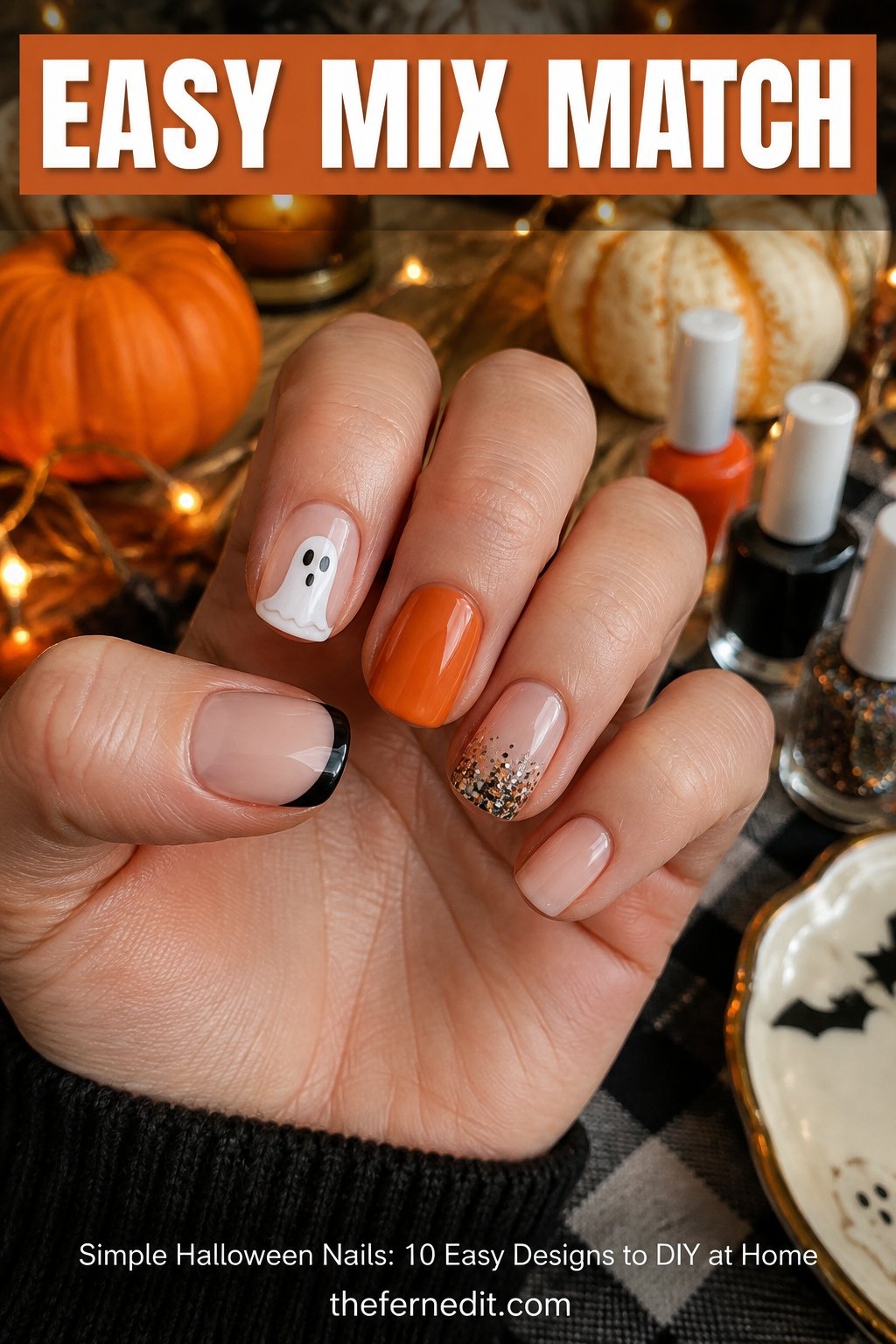 Simple Halloween Nails