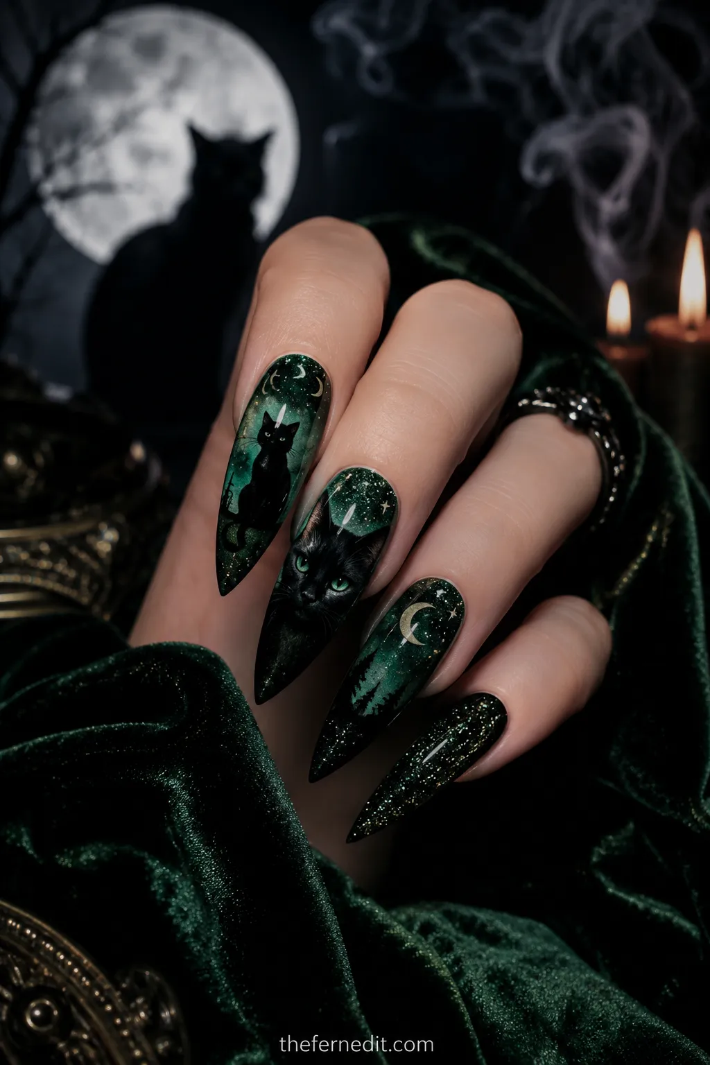Green Halloween Nails: 10 Witchy &amp; Spooky Design Ideas