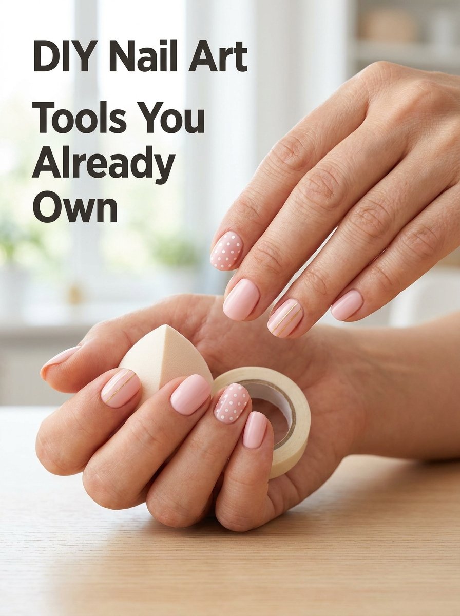 Woman displaying diy nail art