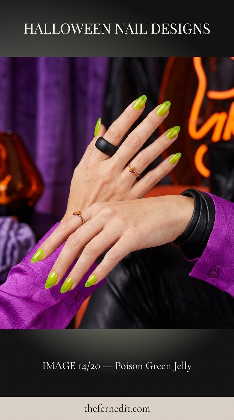 Woman displaying halloween nail
