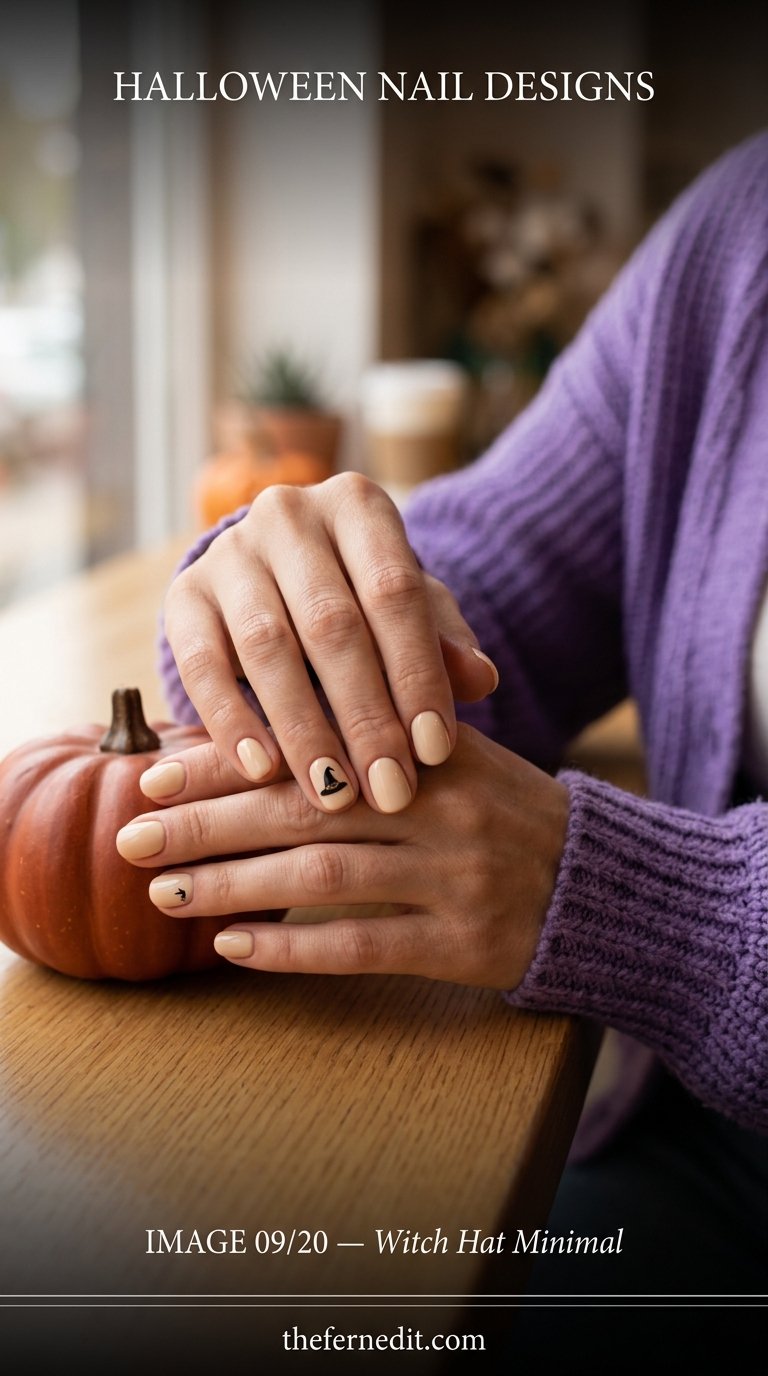 Woman displaying halloween nail