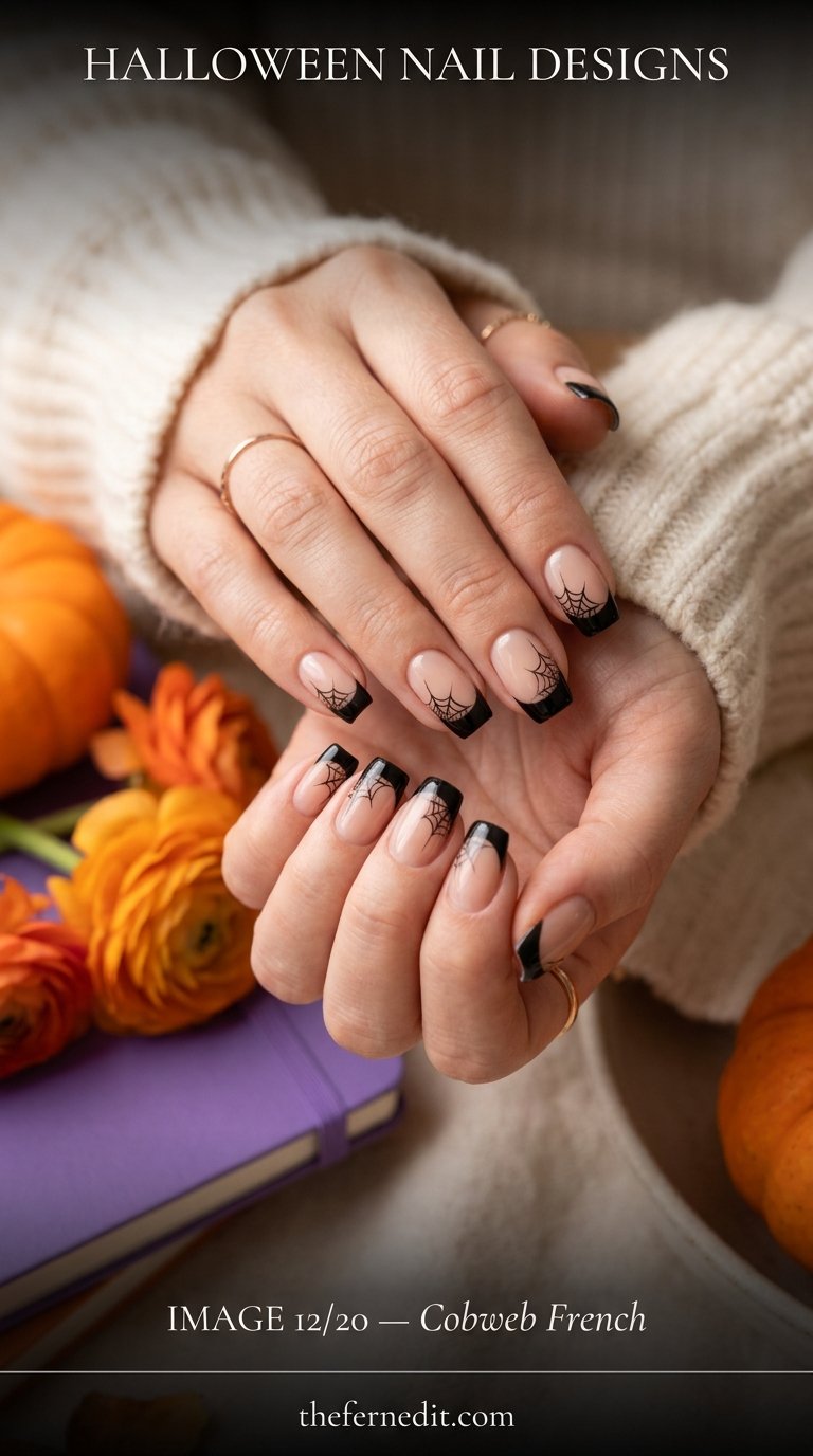 Woman hands showing halloween nails
