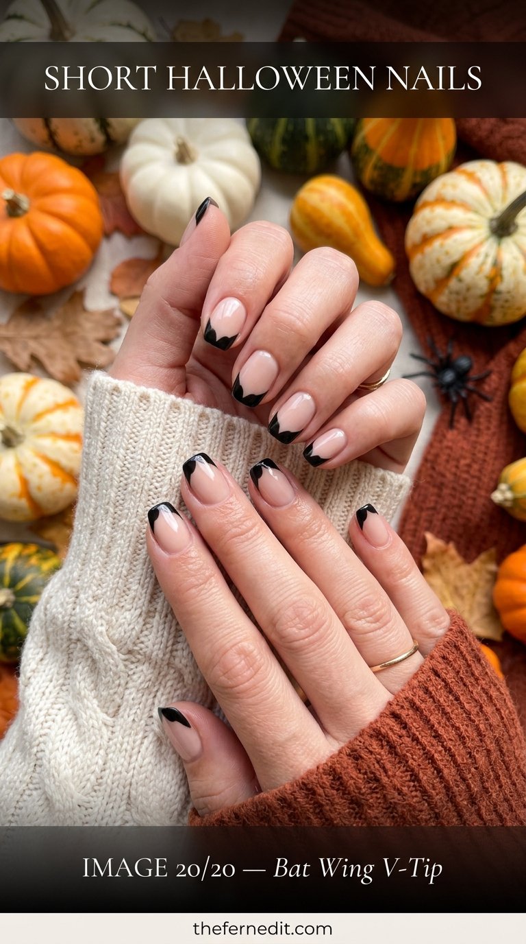 Woman showcasing halloween nail art