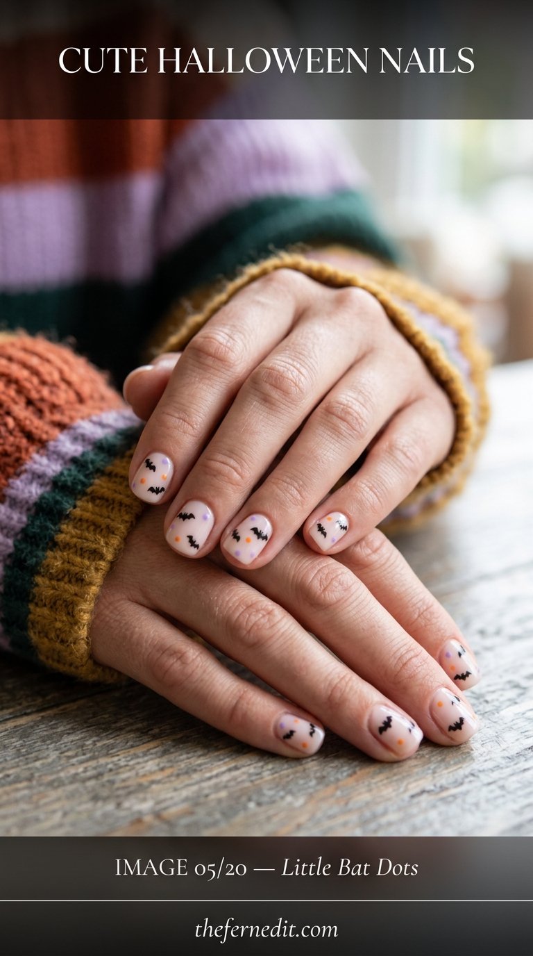 Woman showing halloween nail art