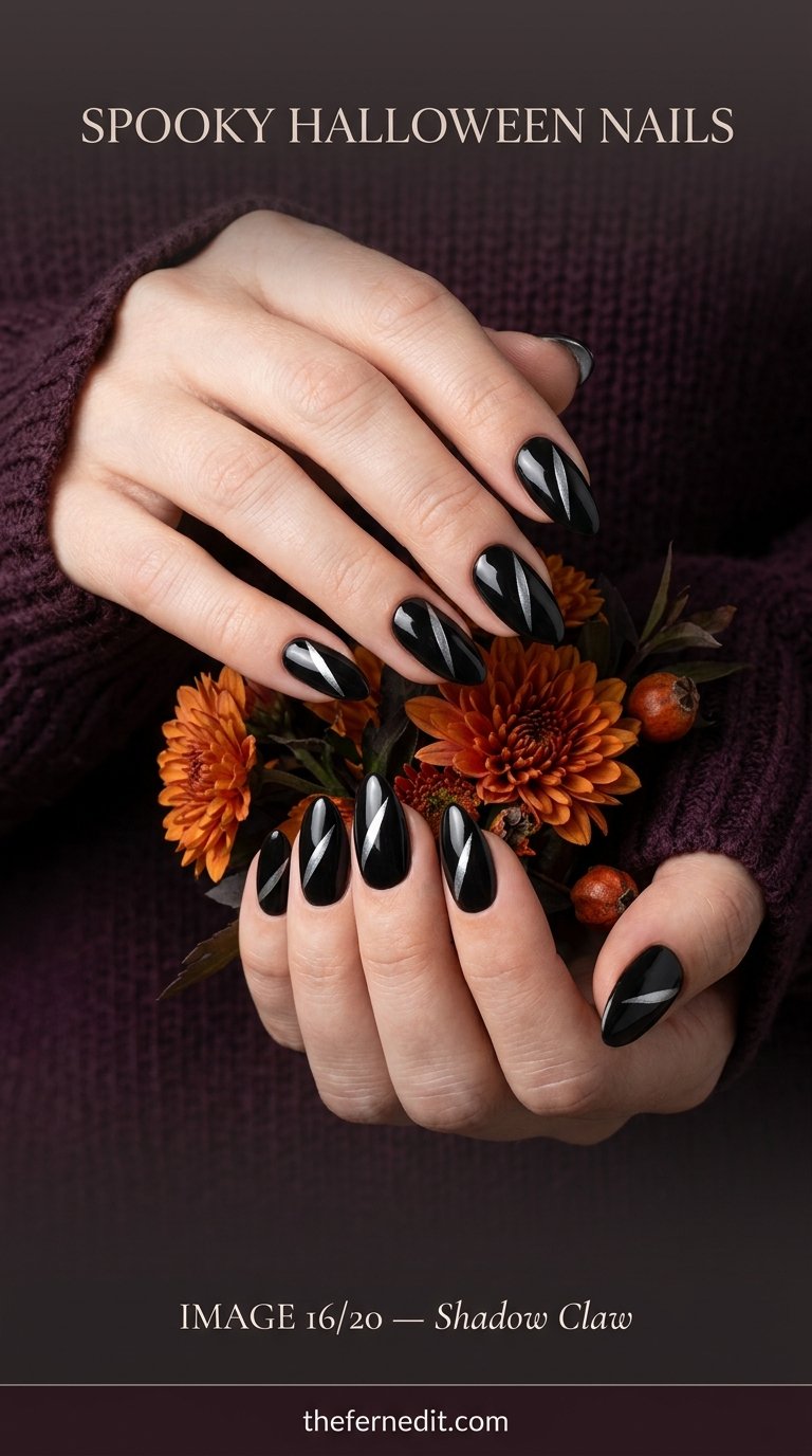 Woman showing painted fingernails