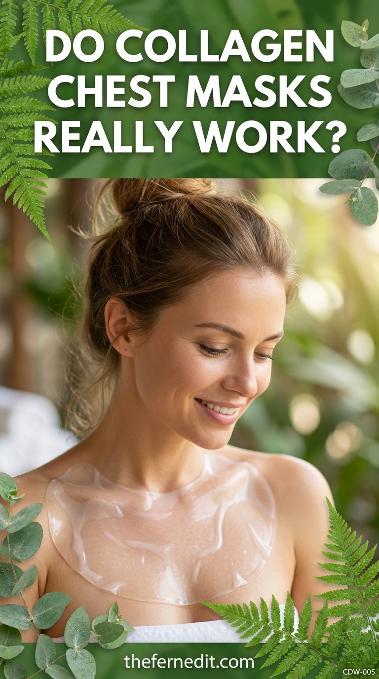 Woman wearing skincare chest mask
